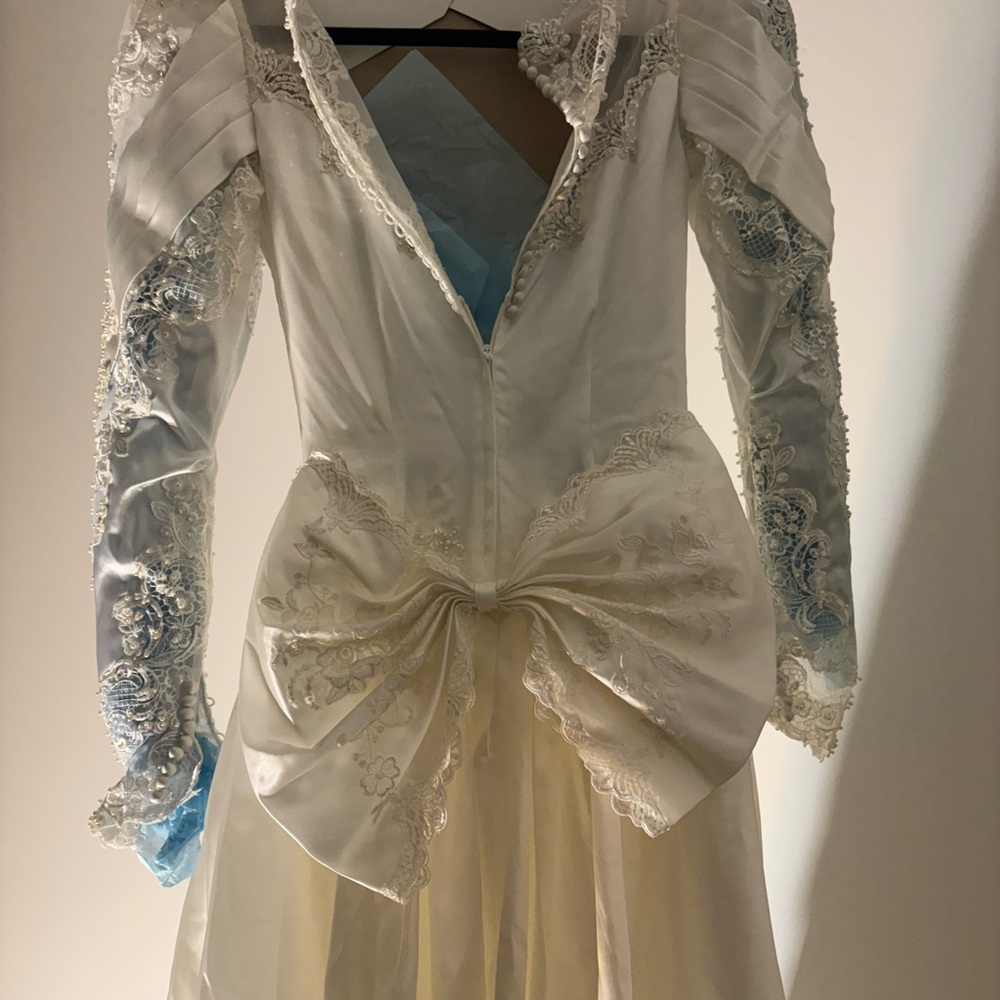 Alfred Angelo White and Blue Wedding Dress